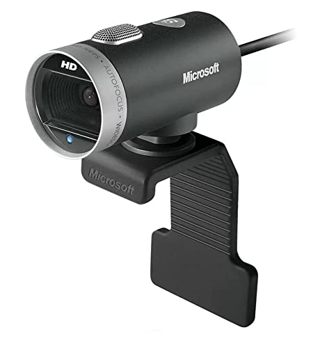 Microsoft LifeCam Cinema,Webcam with built-in noise cancelling Microphone, Light Correction, USB Connectivity, for video calling on Microsoft Teams/Zoom, compatible with Windows 8/10/11/ Mac
