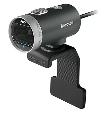 Microsoft LifeCam Cinema,Webcam with built-in noise cancelling Microphone, Light Correction, USB Connectivity, for video calling on Microsoft Teams/Zoom, compatible with Windows 8/10/11/ Mac