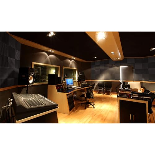 Focusound 80 Pack Acoustic Foam Panels 1" x 12" x 12" Sound Proof Foam Panles Soundproofing Noise Cancelling Wedge Panels for Home Office Recoding Studio with 420PCS Double-Side Adhesive - size: 80 Pack