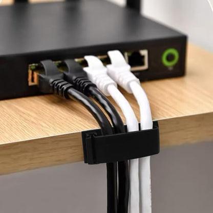 Cable Management Clips, Self Adhesive Cord Organizer Large Wire Clips Cord Holder for Under Desk Nightstand TV PC Ethernet Cables 10 PCS