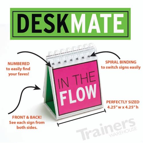 Trainers Warehouse Deskmate - Desk Accessories, Desk Signs, Funny Office Gifts | 24 Signs to Discourage (or Invite) Distractions in an Open Office or WFH Setting, 4.25 x 1 x 0.39 inches - size: DeskMate