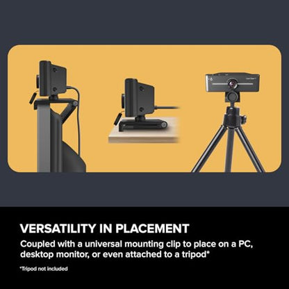 Creative Live! Cam 4K UHD USB Webcam with Backlight Compensation, Up to 60 FPS, 95° Wide-Angle Lens, Privacy Lens, Built-in Mics, Plug & Play for PC and Mac