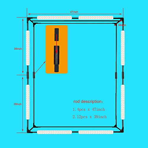 Light Box Photography LED Photo Studio Large Lightbox Professional 47x39x78 inch Dimmable Video Continuous Lighting Cube Shooting Tent Kit for Product Photography with Blue/White/Black PVC Backgrounds - size: 47x39x78 INCH