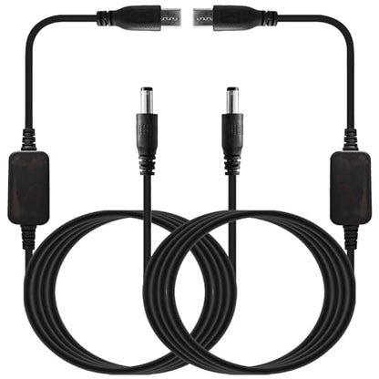 Baby Car Camera Cable USB-C Plug, 5V to 12V Set up Converter Power Cord Adapter, DC 5.5x2.5MM Connector, 6.6 FT, 2-Pack