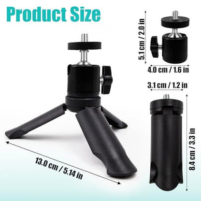 Mini Travel Tripod for DJI Osmo Pocket 3 & 2, 1/4"-20 Threaded Foldable Tabletop Stand with 360° Tripod Head, Compatible with Osmo Pocket 3 & 2, Cameras & Smartphones