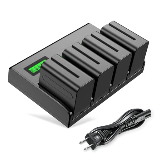 4&6 Pack NP-F970 Batteries 8900mAh and 4/6-Channel Charger Compatible with NP F970, F960, F950, F930, F770, F750, F570, F550, F530, F330 and Handycams, Field Monitor, Video Light (4 Channel&4 battery) - size: 4 Channel&4 battery