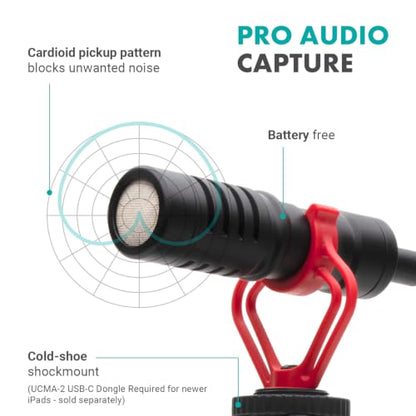 Movo Tablet Vlogging Kit for iPad Pro, Air, Mini & Android Tablets – Full-Size Tripod, Mic, LED Light & Tablet Mount – YouTube Starter Kit for Content Creators
