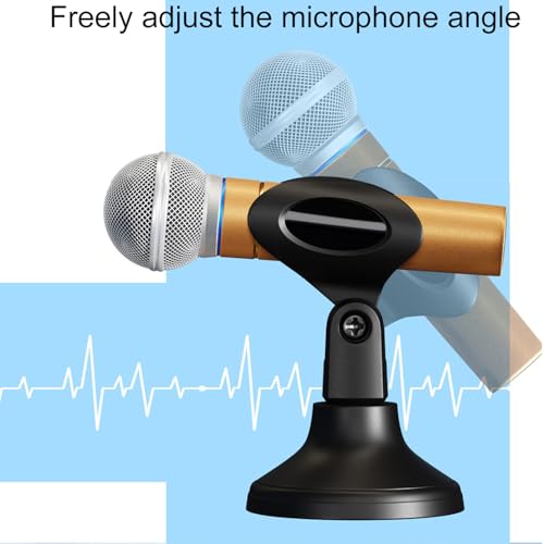 Desktop Mini Microphone Stand Holder Adjustable Portable Desktop Table Mic Stand Holder 180 Degree Adjustment For Live Streaming Online Meetings Computer Chats