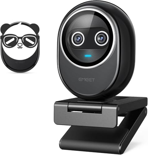 EMEET Piko+ (Piko Plus), World’s 1st Dual-Camera AI-Powered 4K Webcam, 1/2.55'' Sony Sensor, 3 Mics&3 Sound Modes, Panda Magnetic Privacy Cover, USB C-C&C-A, Ideal for Livestreamers - style: Piko Plus w/ Panda Privacy Cover