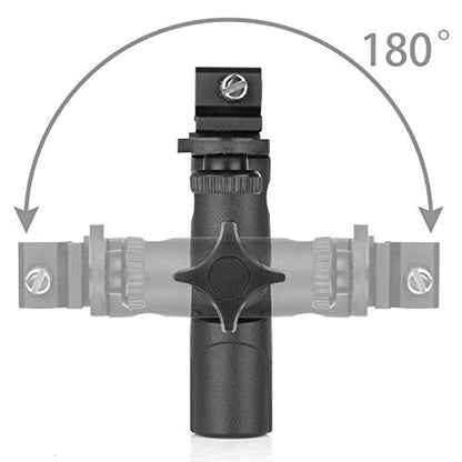 ChromLives Dual Flash Bracket Hot Shoe Speedlight Stand Umbrella Holder Light Stand Bracket Mount 1/4'' to 3/8'' Compatible with Studio Video DSLR Camera Canon Nikon Yongnuo - color: Black