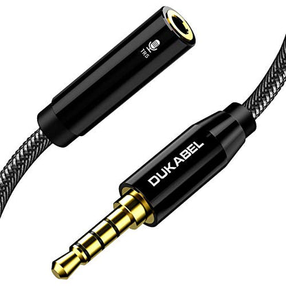 DUKABEL DC4 3.5mm TRS to TRRS Adapter Cable, Microphone Audio Adapter, TRS Female to TRRS Male Converter for Smartphone, PS4, Tablet, Laptop - size: TRS Female to TRRS Male