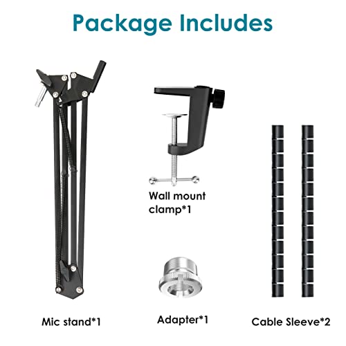 Microphone Boom Arm with Cable Management – Adjustable Scissor Mic Stand Compatible with Fifine K669B/K670/K683A/K658/K688, AmpliGame A6V/A8, AM8 & Other USB/XLR Microphones by YOUSHARES - color: FIFINE 658