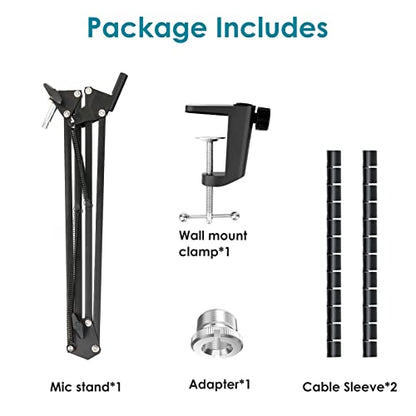 Microphone Boom Arm with Cable Management – Adjustable Scissor Mic Stand Compatible with Fifine K669B/K670/K683A/K658/K688, AmpliGame A6V/A8, AM8 & Other USB/XLR Microphones by YOUSHARES - color: FIFINE 658