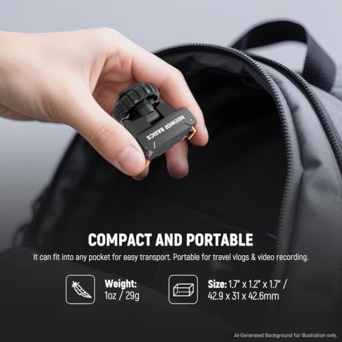 NEEWER Basics Magnetic Cold Shoe Mount Adapter Compatible with DJI OSMO Action 3 4 5 Pro Nano 360 Action Cams, Quick Release with 1/4" Screw Hole for Camera Hot Shoe Mini Tripod Selfie Stick, AC037 - style: AC037