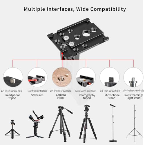 Large Screen Teleprompter Holder for Tablet/Phone with Extendable Tripod, Dual-Clamp Design with Interchangeable 3 Sizes of Clamps. Perfect for Live Streaming/Recording/Video Conference - size: holder with 22-inch tripod