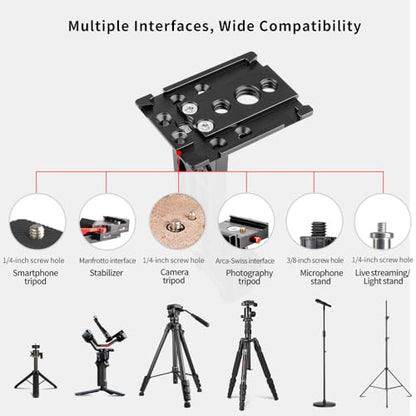 Large Screen Teleprompter Holder for Tablet/Phone with Extendable Tripod, Dual-Clamp Design with Interchangeable 3 Sizes of Clamps. Perfect for Live Streaming/Recording/Video Conference - size: holder with 22-inch tripod