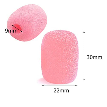 SUMAJU 10 Pack Lapel Headset Microphone Windscreen,Christmas Stocking Stuffers Microphone Sponge Foam Cover Mini Size Lavalier Microphone Windscreen for Variety of Headset Microphone, Pink - color: pink