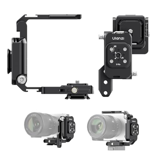 ULANZI XJ01 Uka Universal Foldable Camera Cage & Stablizer, 2-in-1 Portable Top Handle Grip & Quick Release Half Cage w NATO Rail, ARRI Loc, Cold Shoe f Mirrorless Cameras Phone Gimbal Tripod - Black