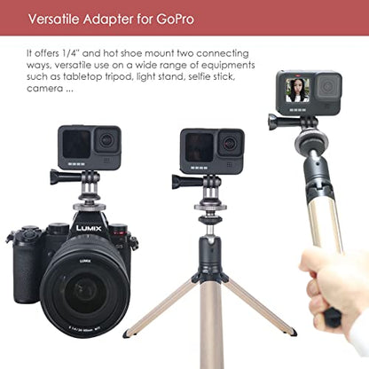 NICEYRIG Hot Shoe Mount Adapter for GoPro Hero 10/9/8/7/6/5, DJI Osmo Action, AKASO Brave 8/7/6 Applicable for Tripod Selfie Stick Monopod and DSLR Camera - 434 - color: Universal