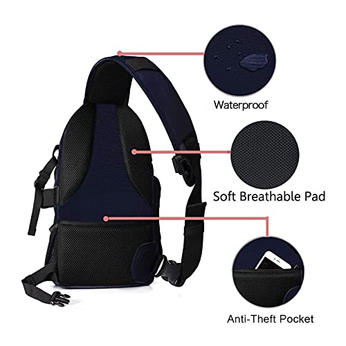 MOSISO Camera Sling Bag, DSLR/SLR/Mirrorless Camera Backpack Case Shockproof Photography Backpack with Tripod Holder & Removable Modular Inserts Compatible with Canon/Nikon/Sony/Fuji, Navy Blue - color: Navy Blue