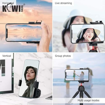 KIWIFOTOS Phone Camera Grip with Remote Shutter Cold Shoe Mount | Fits 2.3-3.3" phones inch. for iPhone 17 16 15 Pro S26 S25, vlog & selfie. Cold shoe for mic/light. 1/4" tripod thread. - color: Phone Camera Grip