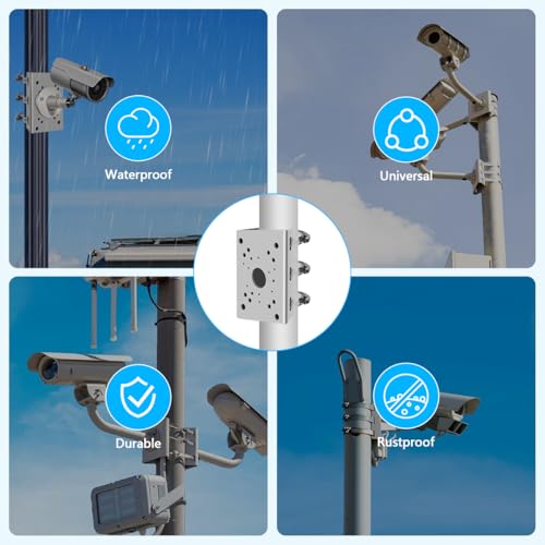 Universal Security Camera Mount Wall Mounting Brackets,Vertical Pole Mount Adapter Bracket for CCTV Camera Pole Clamp Solar Panel Clamps Outdoor Video Surveillance - size: Pole Strap Mount Bracket 4