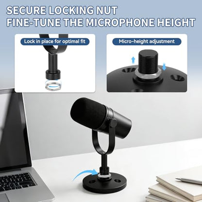 Desktop Microphone Stand for Shure MV7i/MV7x,Secure & Space-Saving Desk Stand for Shure MV7i and MV7x Podcast Mic,Detachable microphone base with locking nut - size: for Shure MV7i/MV7x