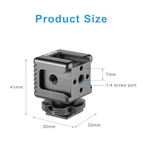 Fomito LX-3 3-Head Cold Shoe Mount with 1/4"-20 Thread for Camera Cage Flash LED Monitor Microphone etc