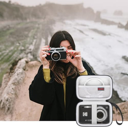 Elonbo Camera Carrying Case for KODAK PIXPRO FZ55 / FZ53 / FZ45 / FZ43 16MP Digital Camera, Vlogging Camera Storage Holder TTravel Bag, Mesh Bag Fits Batteries, Cable, Memory Card, Card Reader,Black - color: Black