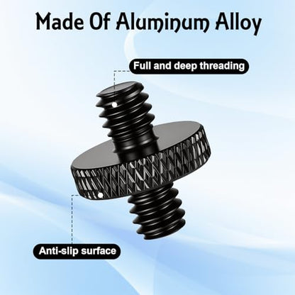 4 Pack 1/4" Male to 1/4" Male Threaded Tripod Screw, Double Head Standard Mounting Threaded Adapter Converter for Camera Cage Light Stand Monopo Shoulder Rig Stud Mounting Accessories