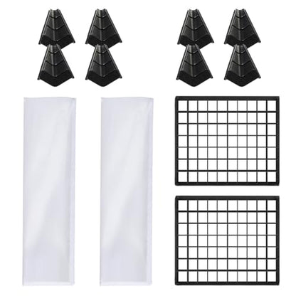 GVM 2 Packs Foldable Softbox Diffuser with Grid Beehive for GVM 1000D Series Video Light, Suitable for Studio Lighting, Portrait Photography, Led Panel, Gaming, Filming