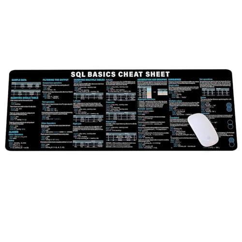 SQL Cheat Sheet Desk Mat for Database Administrators, Analysts, and Programmers, Quick Key, Large Anti-Slip Keyboard Pad Mouse Mat KMH - color: Sql