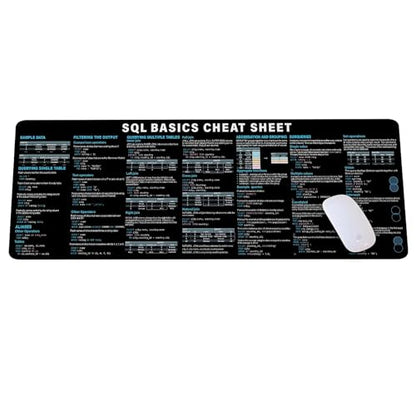 SQL Cheat Sheet Desk Mat for Database Administrators, Analysts, and Programmers, Quick Key, Large Anti-Slip Keyboard Pad Mouse Mat KMH - color: Sql