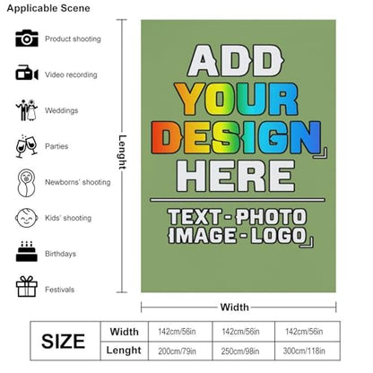 Custom Photography Cloth Design Your Own Photo Logo Text Personalized Backdrops Non-Reflective Non-Penetrating Photoshoot Background Screen Portrait Studio Photobooth Drops 56 X 79 Inches, Fruit Green - color: Fruit Green, size: 56"×79"