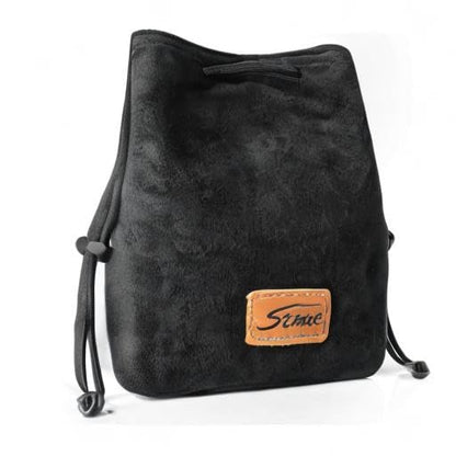S-ZONE Soft Camera Bag DSLR Insert Handbag Drawstring Lens Case | Soft Suede, Drawstring closure, Dust-proof, Scratch-resistant, Compatible with Canon Nikon Sony - color: Black, size: Medium