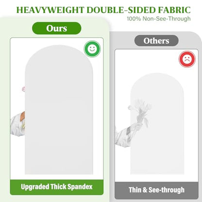 White Arch Backdrop Cover, 6.6x3.3ft Spandex Balloon Arch Cover for Backdrop Stand, Thick Wrinkle-Free Double-Sided Fabric Stretchy Background for Baby Shower, Wedding, Birthday, Event Party - size: 6.6FT