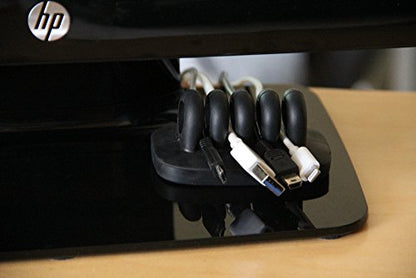Desktop Cable Organizer, Weighted, No Bad Smell, Bundled with 4 Reusable Cable Ties (Black) - color: Black