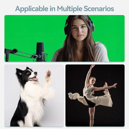 7x10 FT Photography Background Support System, Adjustable Photo Video Studio Backdop Stand Kit with 3 Polyster Background (Black, White, Green), Spring Clamps, Sandbags and Carry Bag - color: Green, Black, White