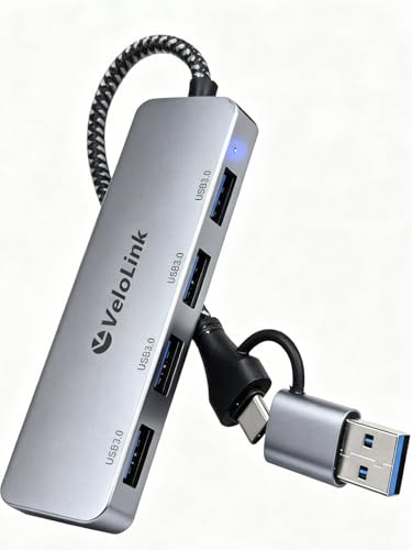 USB 3.0 Hub, USB Multiport Adapter, USB Extender Hub 4 Port, USB Splitter for Laptop/PC/MacBook/iPad Pro/iMac and More