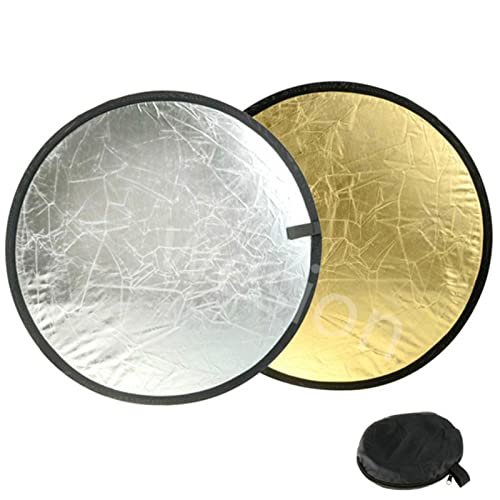2 in 1 Lighting Reflectors Round Folding Portable 12" 30cm for Photography Reflector Portrait Still Life Fill Light