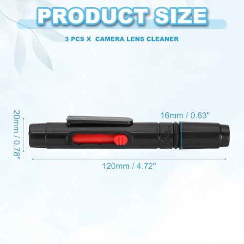 PATIKIL Camera Dusting Brush, Multifunction Cleaning Brush Keyboard Lens Cleaning Pen Screen Lens Cleaner for Vinyl Records, LP Scan, SLR & Computer Screens,3 Pcs Red