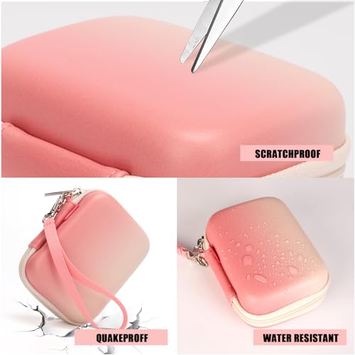 Cwatcun Digital Camera Case, Small Camera Pouch Carrying & Protective Case for AbergBest 2.7" LCD Kodak Pixpro/Canon PowerShot ELPH 180/190 / DSCW830 Travel Cameras, Waterproof Shockproof Case, Pink - color: Pink
