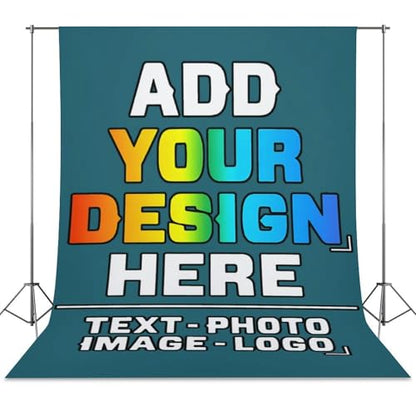 Custom Photography Cloth Design Your Own Photo Logo Text Personalized Backdrops Non-Reflective Non-Penetrating Photoshoot Background Screen Portrait Studio Photobooth Drops 56 X 79 Inches, Blue-Green - color: Blue-Green, size: 56"×79"