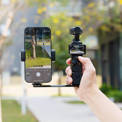 JJC Pocket 4 Phone Holder Mount with Ball Head, 1/4" 20 Screw & Thread, Phone Mount for Insta360 X5 X4 X3 / Pocket 4/3 / Xtra Muse Accessories, Compatible with Arca-Swiss Standard, Tripod - color: Black -Clip Version