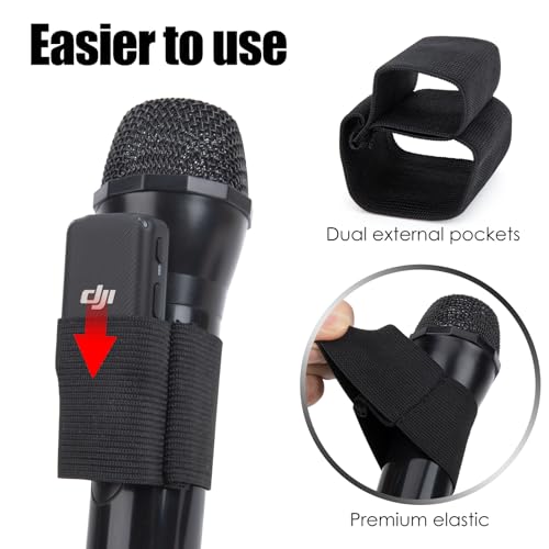 YOUSHARES Handheld Microphone Elastic Sleeve, Compatible with Attach DJI Mic 2 Wireless on Handheld Mic (Shure SM58, Behringer XM8500) for Clearer Audio for Weddings,Toasts,Interviews,DJ Hosting(2pcs) - color: Rode Elastic Sleeve_2