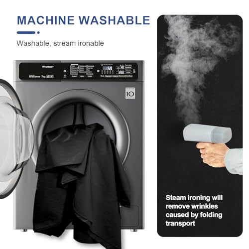 EMART 30x7ft Black Backdrop for Photoshoot, High Density Polyester Fabric Pure Backdrop Curtain, Black Photography Backdrop for Portrait Photoshoot, Video Recording - size: 30x7ft