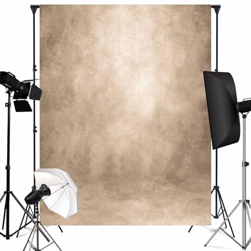 Beige Photography Backdrops Cream Colour Backdrop Vintage Headshot Portrait Photo Props Booth Background Photoshoot Studio Light Tan Texture Abstract Photo Backdrop(8x10ft,Beige) - color: Beige, size: 8x10ft