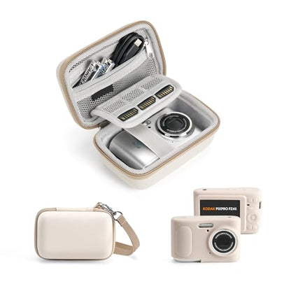 KODAK PIXPRO FZ45 Case Kit – Shockproof Hard Travel Case + Soft Silicone Cover, Organized Accessory Storage, Anti-Scratch Slim Fit, Lightweight Durable, Beige - color: Beige
