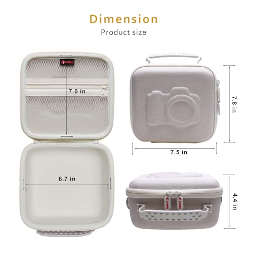 XANAD Hard Camera Case Bag Compatible with Canon EOS Rebel T7/ T100/ R50/ R50 V/RP/ R8/ R6 Mark II/ R7/ R10 DSLR Mirrorless Cameras, for Canon Sony Kodak Panasonic Nikon DSLR Mirrorless Camera, Cream - color: Cream