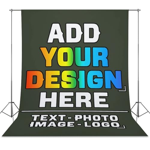 Custom Photography Cloth Design Your Own Photo Logo Text Personalized Backdrops Non-Reflective Non-Penetrating Photoshoot Background Screen Portrait Studio Photobooth Drops 56 X 79 Inches, Army Green - color: Army Green, size: 56"×79"